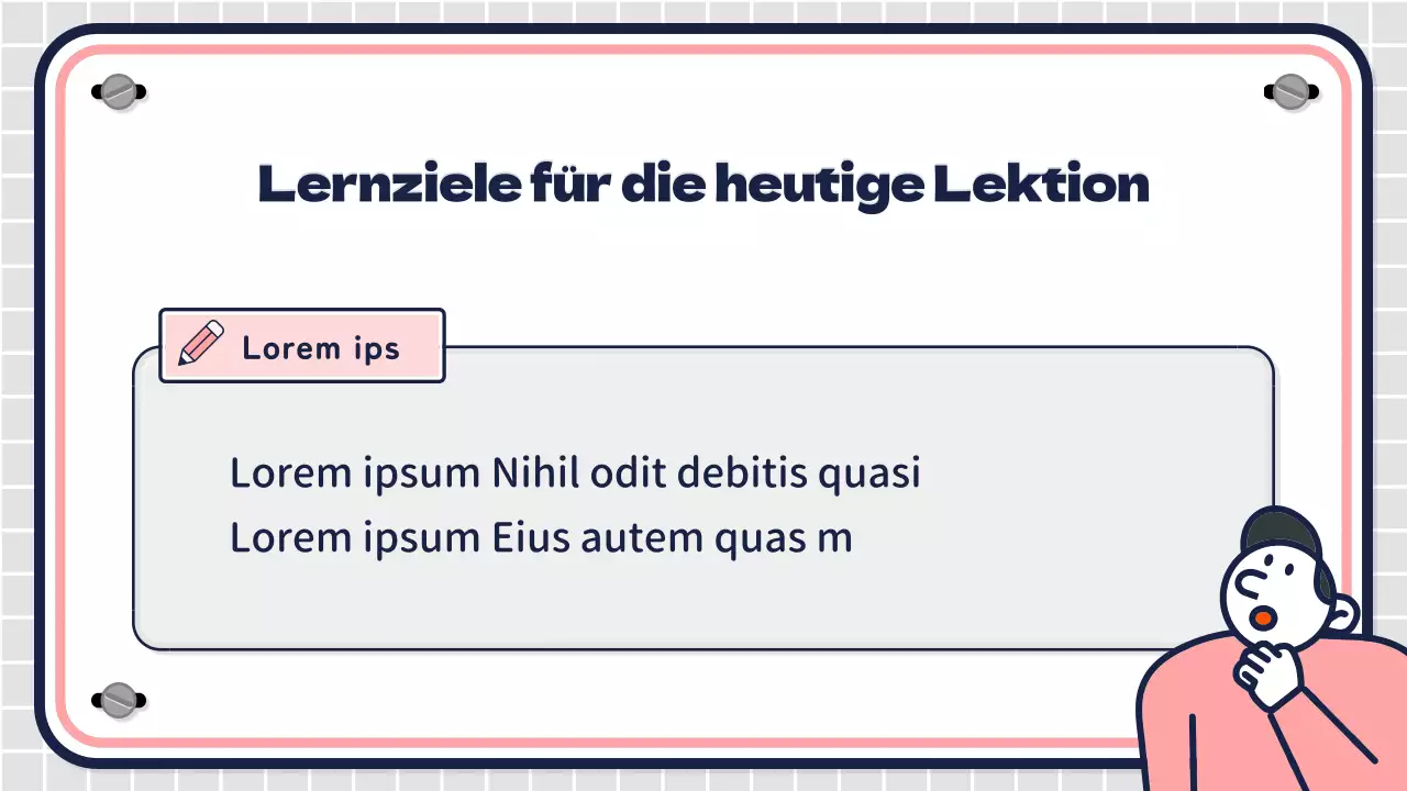 Unterrichtspläne für die Mittelstufe mit rosa und mintfarbenen Zeichen