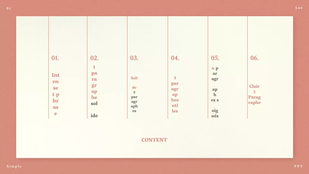 Propositions minimalistes roses pour les messages longs et courts