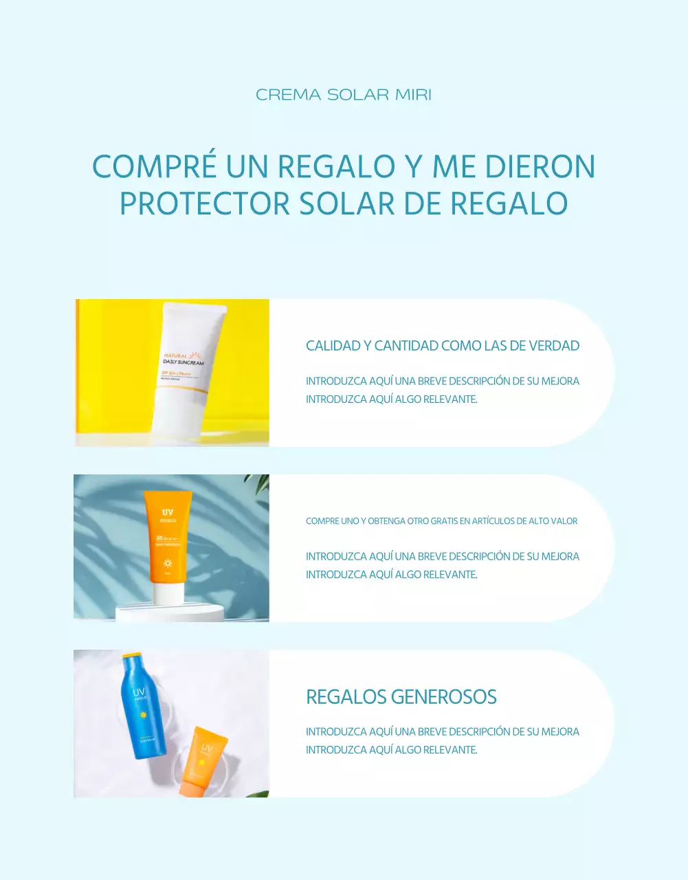 Un simple protector solar en azul claro y naranja explicado