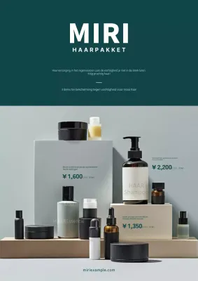 Eenvoudige kakikleurige advertenties voor haarverzorgingsproducten tijdens het regenseizoen.