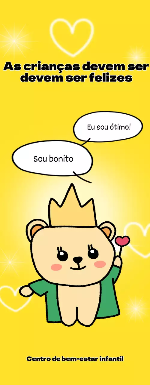 Centro de bem-estar infantil luminoso e cheio de diversão, com personagens engraçadas