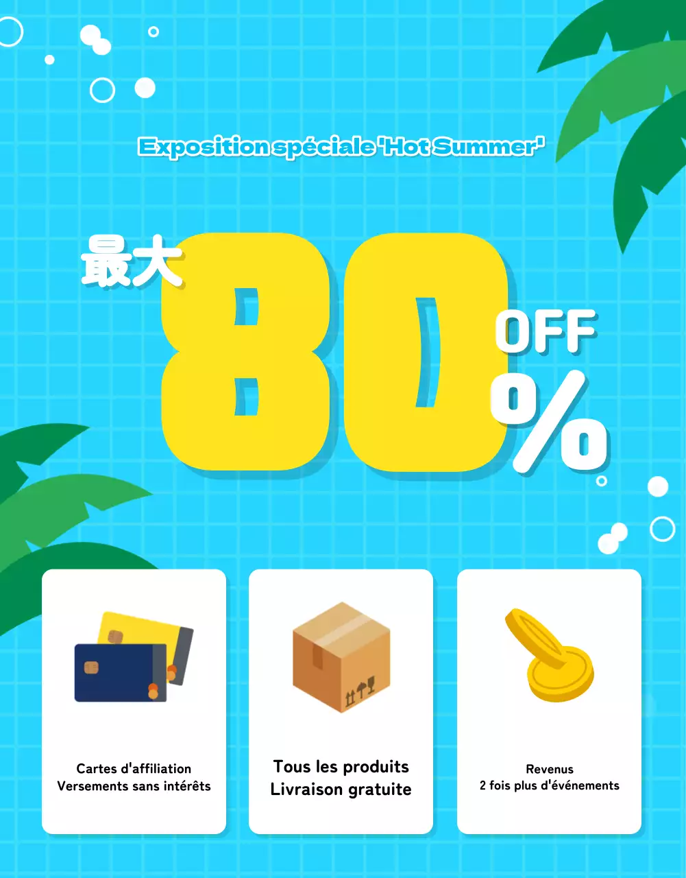 Faire une jolie promotion d'été en bleu clair