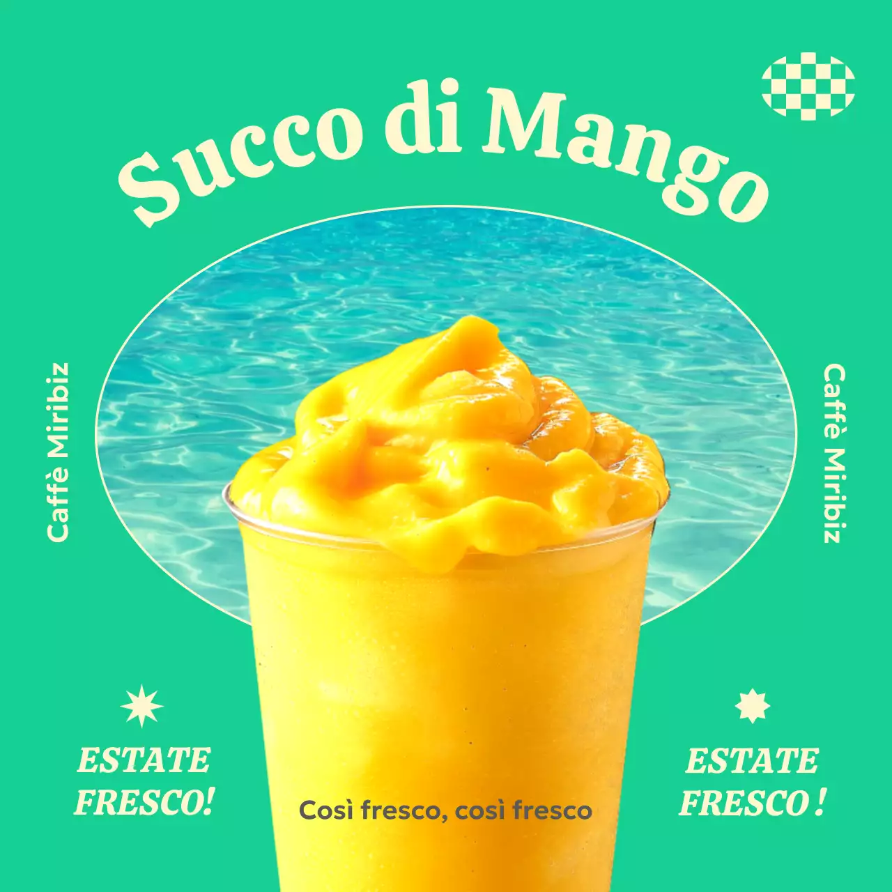 Banner al succo di mango per mantenersi freschi in estate
