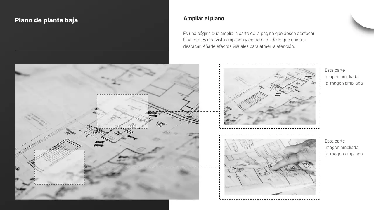 Informe simple de dibujo arquitectónico a escala en blanco y negro