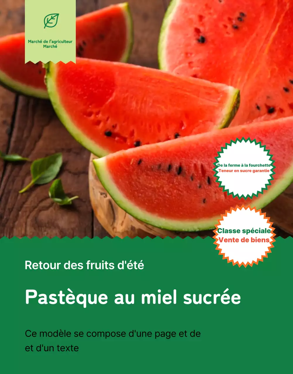 Promouvoir des fruits frais simples dans des couleurs vertes et chartreuses