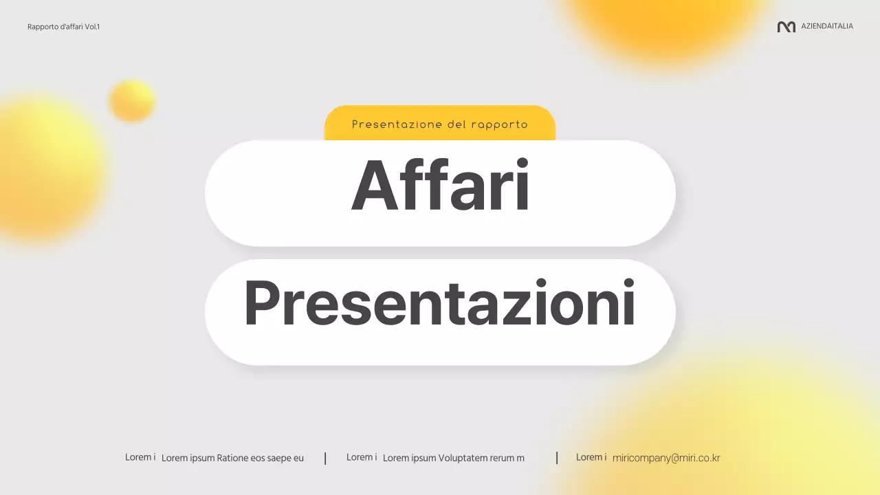 Una moderna relazione aziendale in giallo e grigio