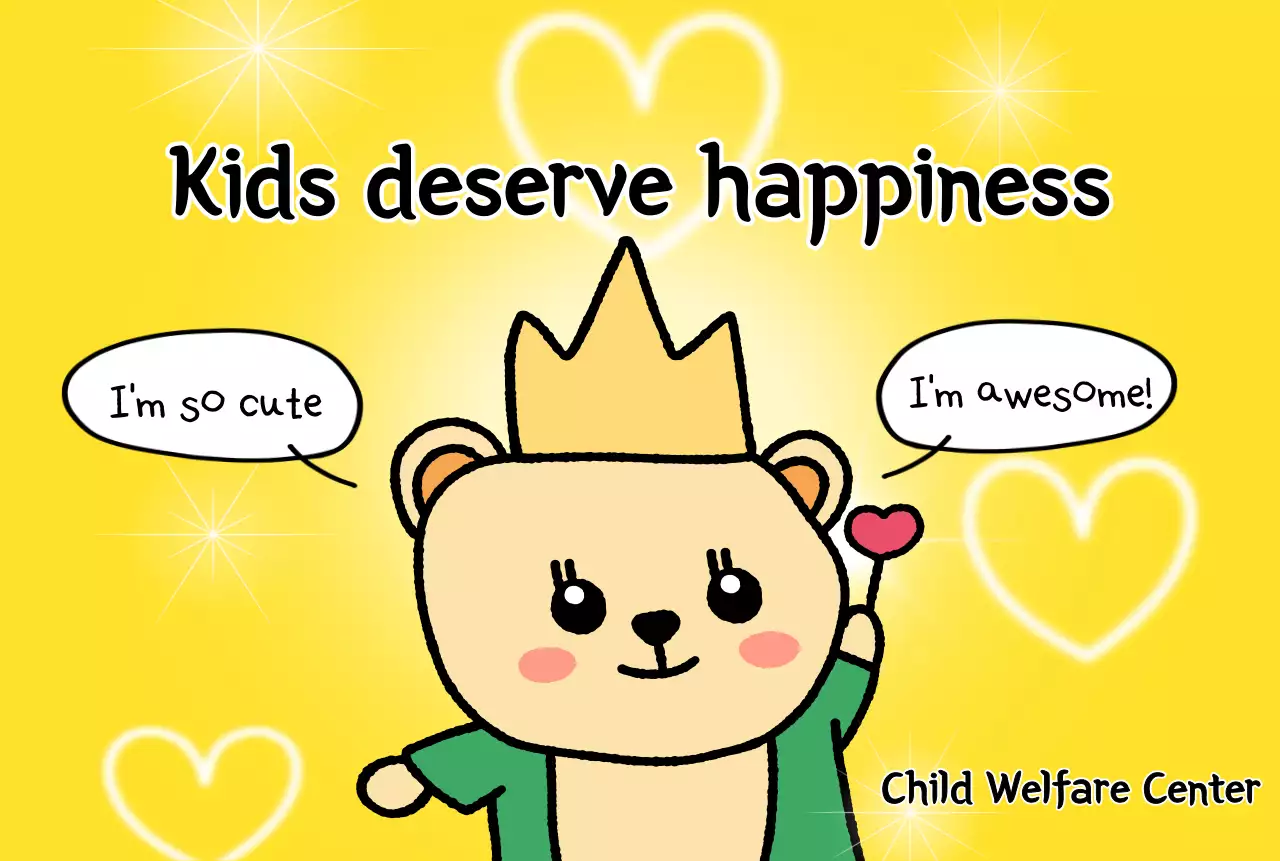 Bright, fun-filled child welfare center with cute characters