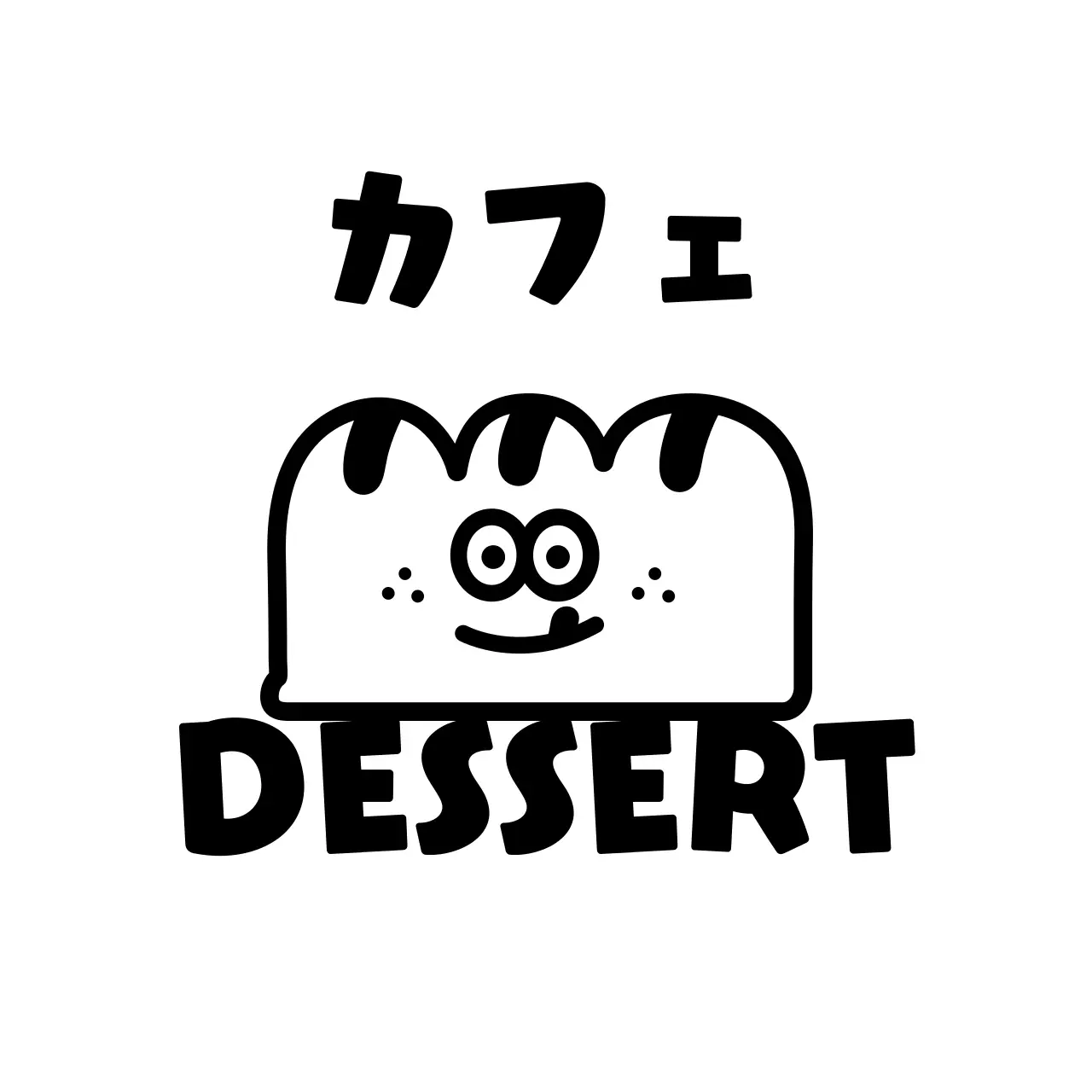 パンのキャラクターが描かれたキュートな雰囲気のデザートカフェ