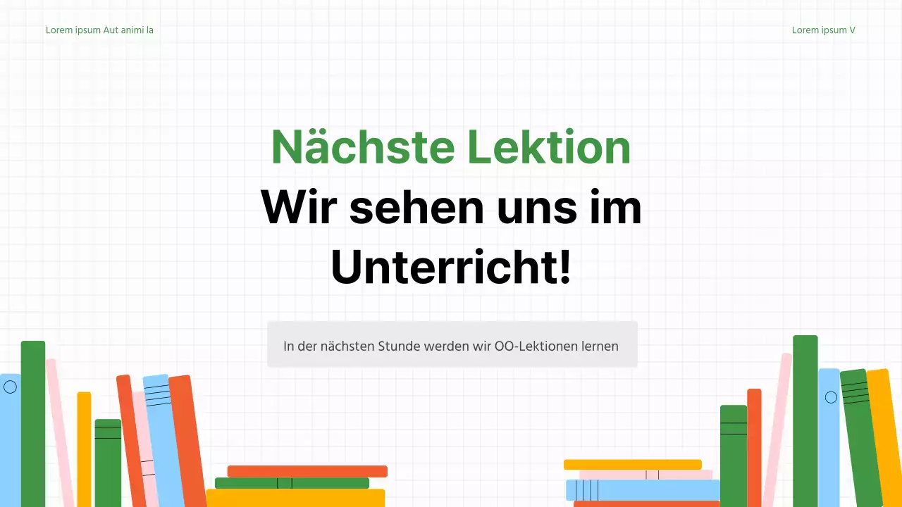 Einfacher grün-weißer Schullehrer-Lehrplan