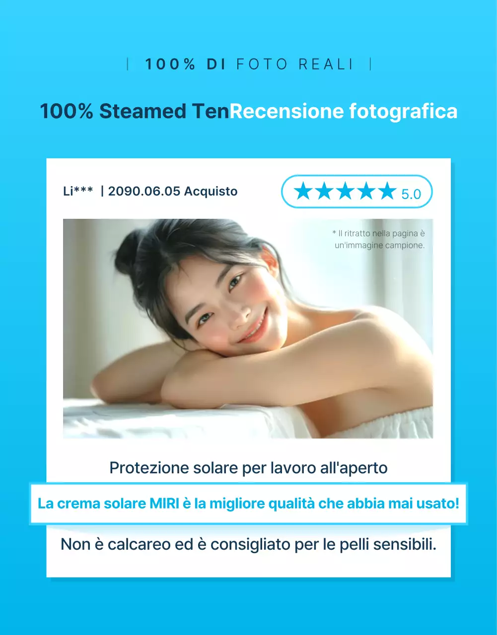 Promuovete le creme solari stagionali estive nelle tonalità menta e azzurro di tendenza