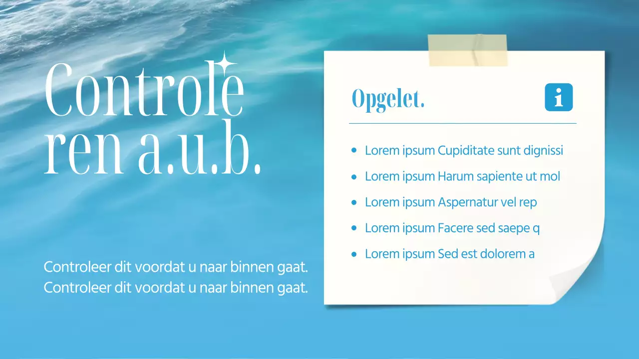 Aankondiging voor een trendy surfwinkel in lichtblauw