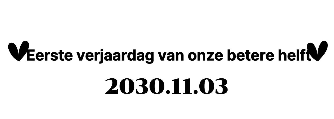 Een eenvoudige en schattige verjaardagstraktatie met hartjes en schreefloze tekst