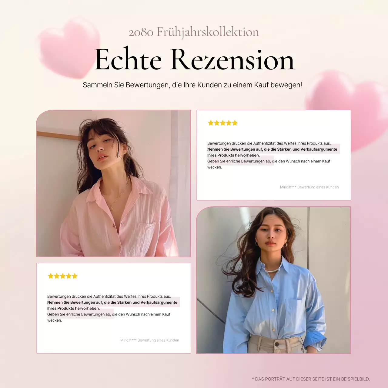 Förderung eines kitschigen Modeberichts in Rosa