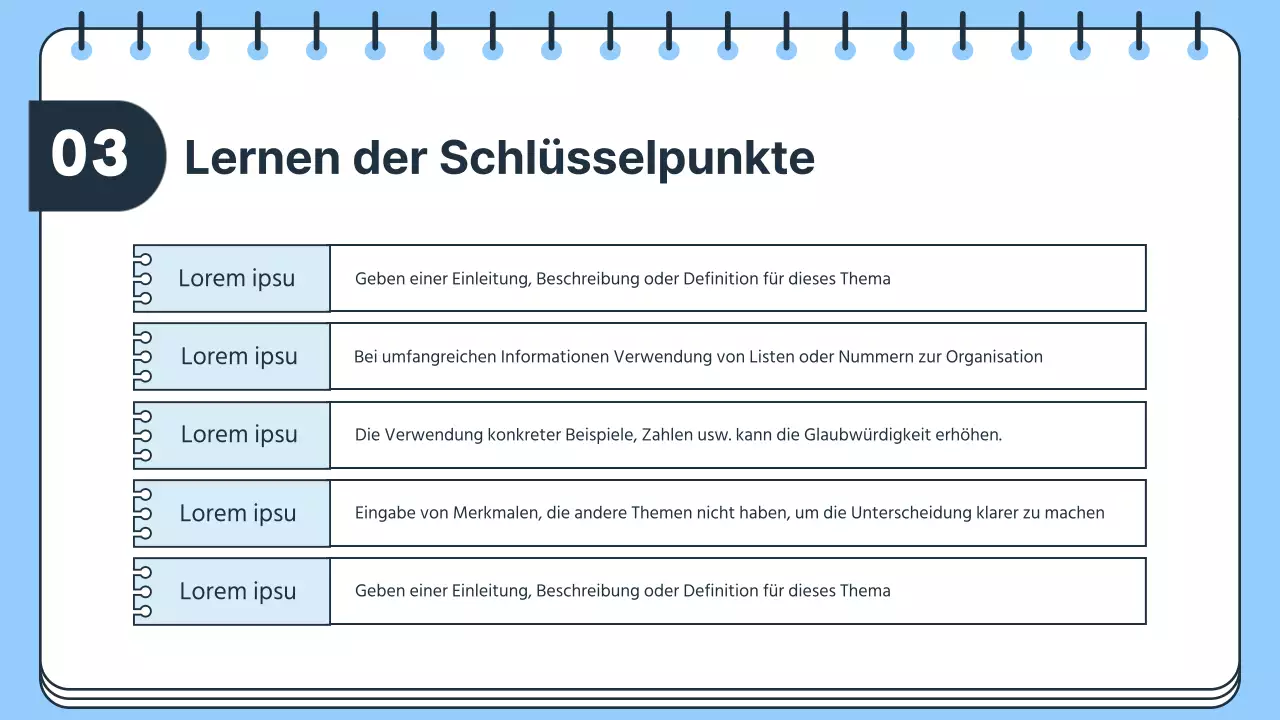 Einfacher Unterrichtsplan für Lehrer in Blau und Weiß