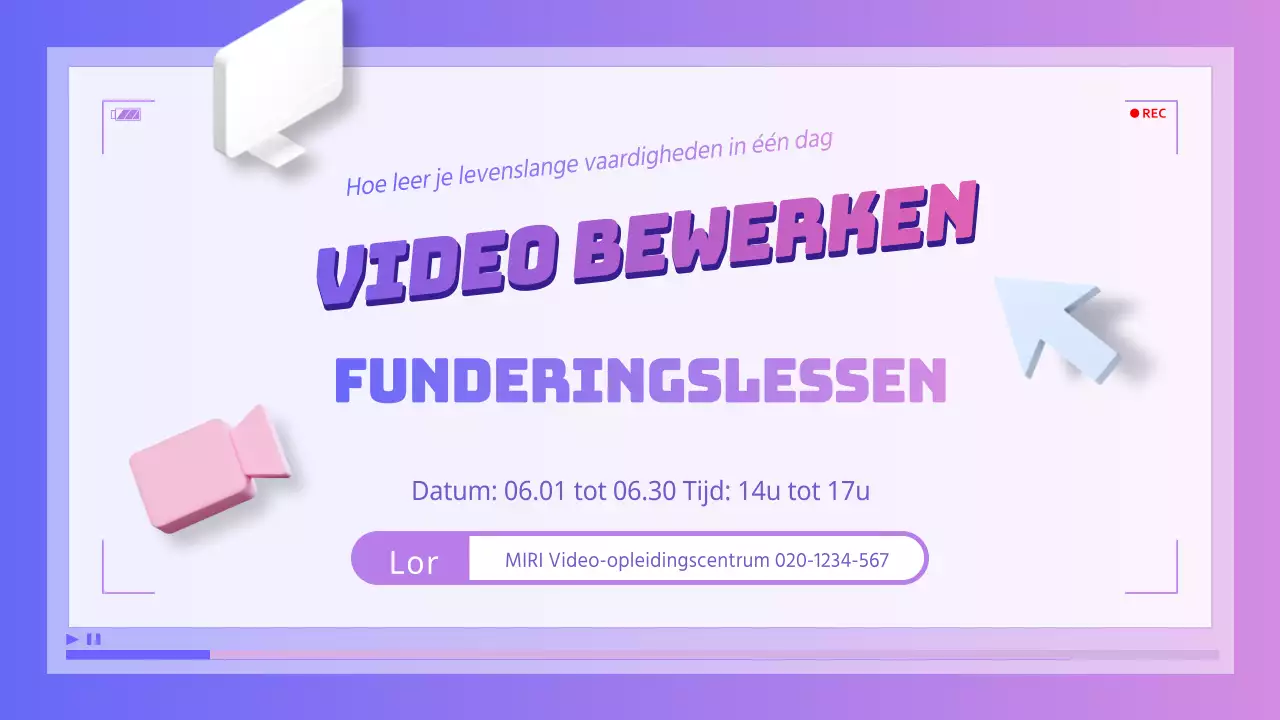 Paarse en blauwe, cybereske videobewerking om lessen in zelfverbetering te promoten