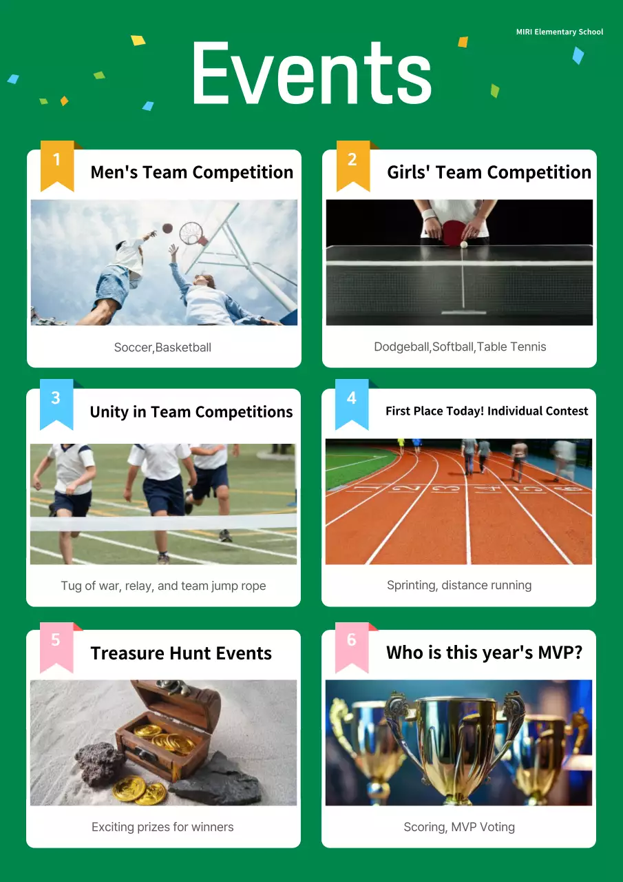 Thông báo thể thao đơn giản màu xanh