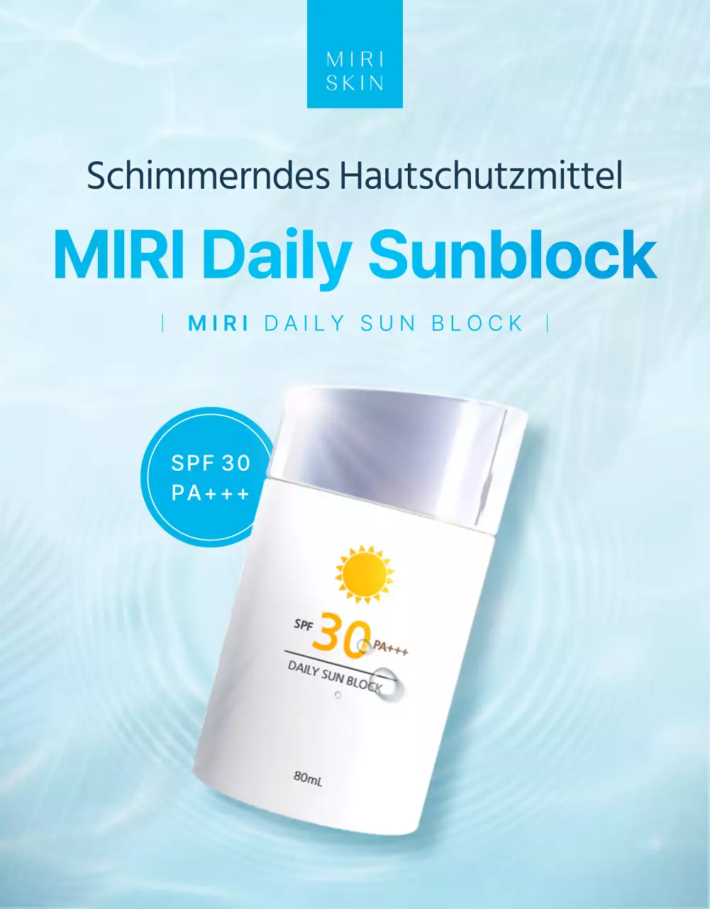 Förderung sommerlicher, saisonaler Sonnenschutzmittel in trendigen Minz- und Hellblautönen