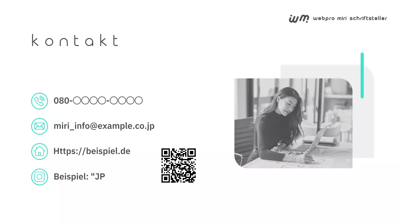 Ein einfaches Portfolio für freiberufliche Autoren in Weiß