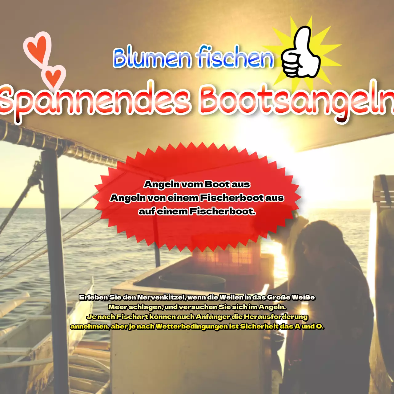 Förderung der Fischerei auf Blaue und Regenbogen im Meer