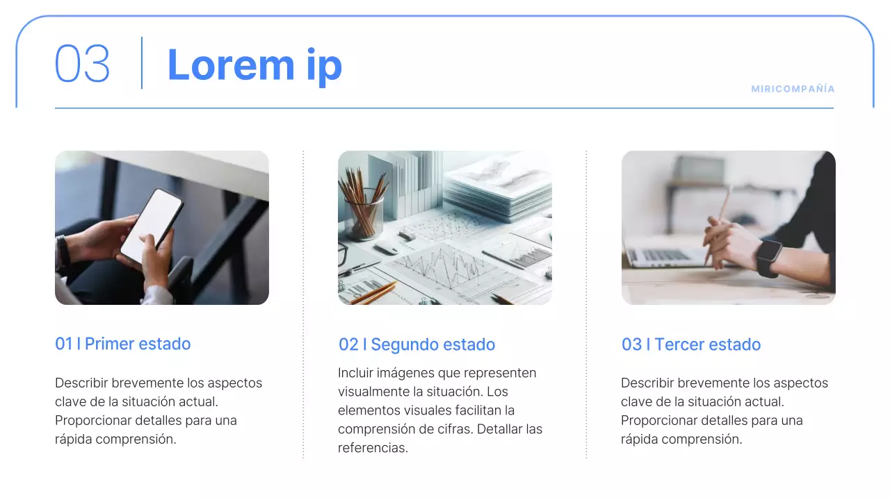 Informes corporativos sencillos en azul