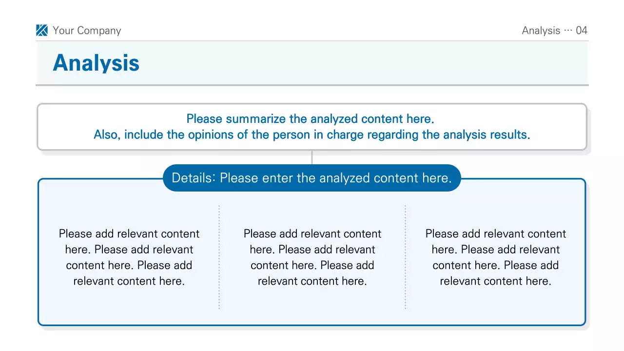 A simple blue and white printable report presentation