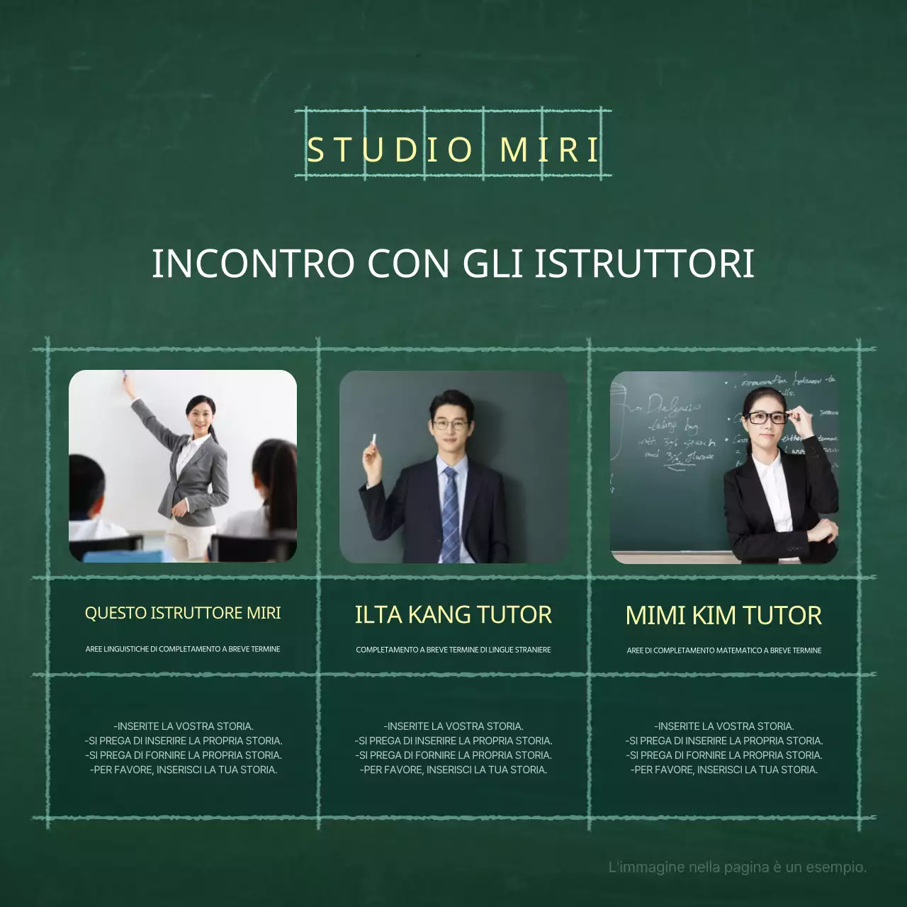 Un semplice prospetto scolastico verde e bianco