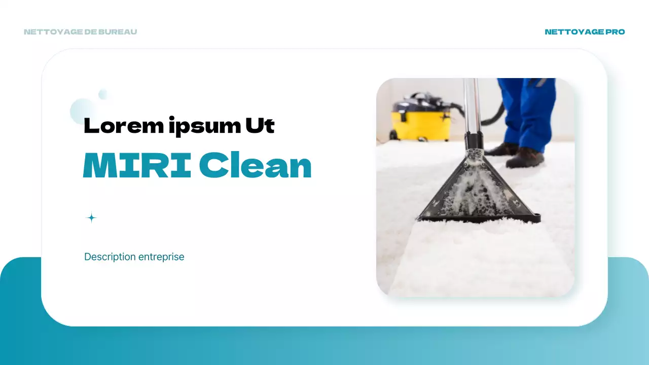 Prospectus vertical d'un service de nettoyage de bureaux moderne et bleu clair