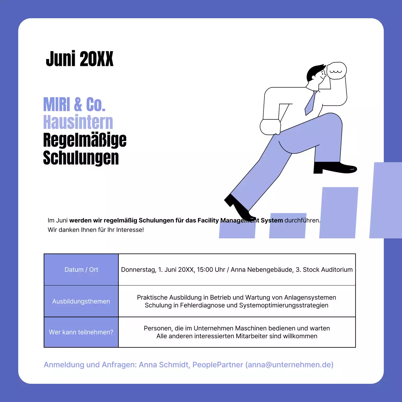 Förderung einer modernen innerbetrieblichen Ausbildung in Lila