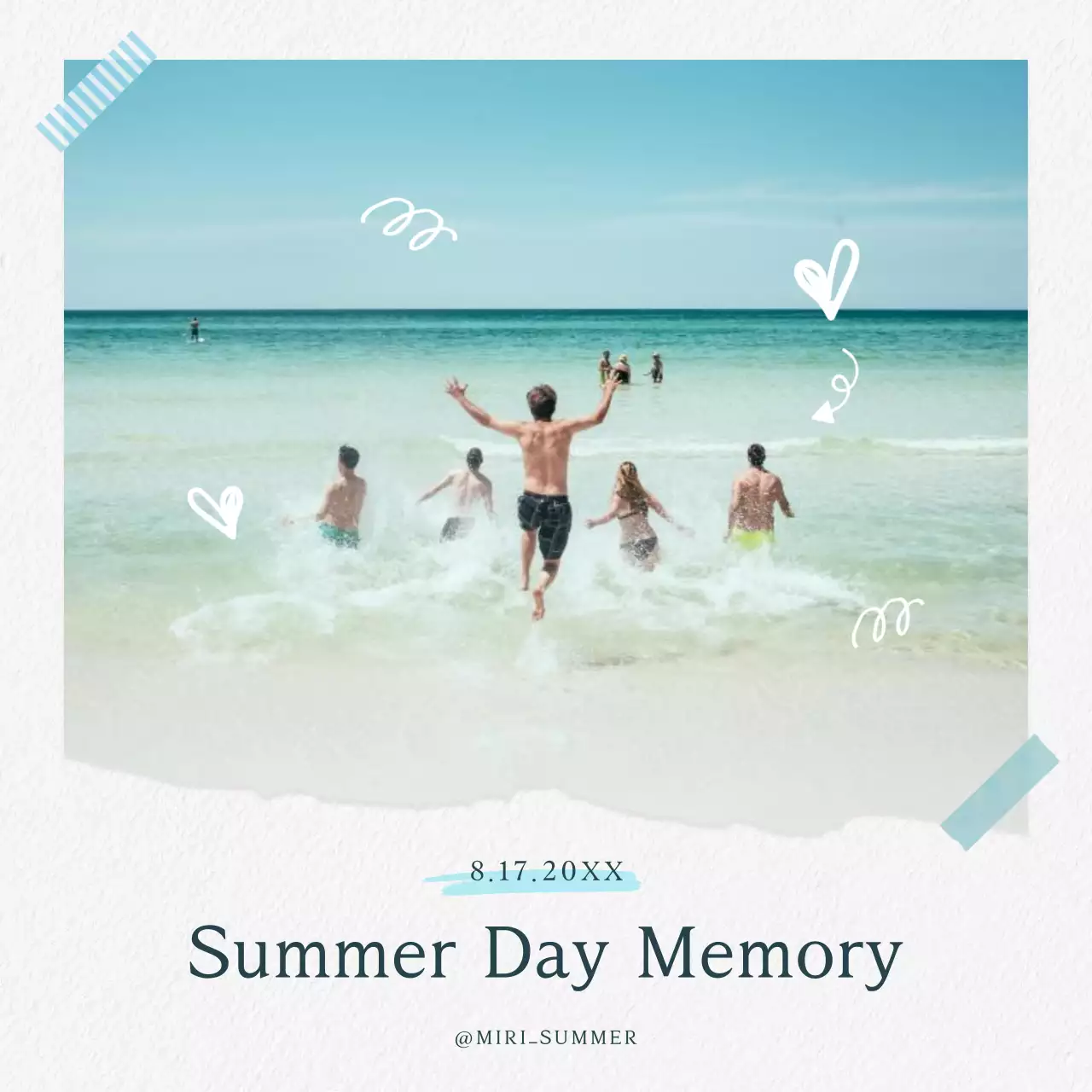 Blue Simple Summer Invitation Social Media Post