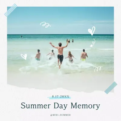 Blue Simple Summer Invitation Social Media Post