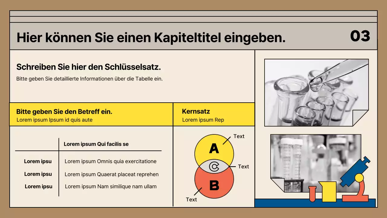 Förderung moderner Wissenschaftlerinnen in Beige und Blau