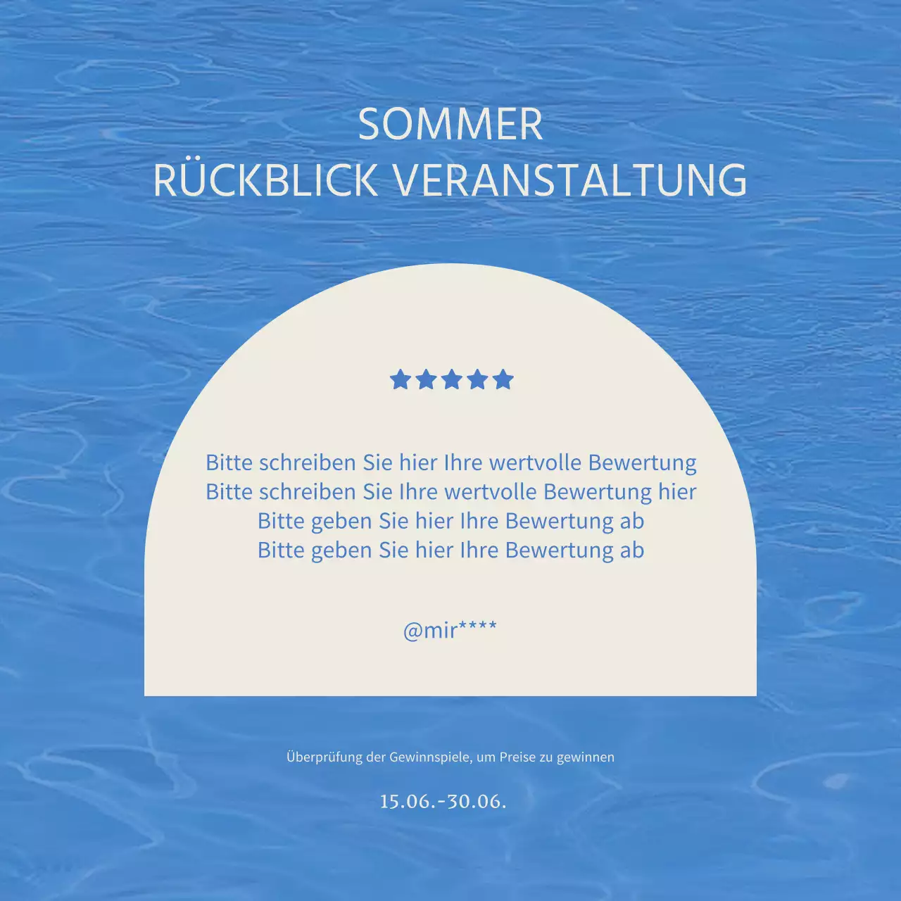 Eine einfache Sommerschlussverkaufsanzeige in Hellblau und Blau