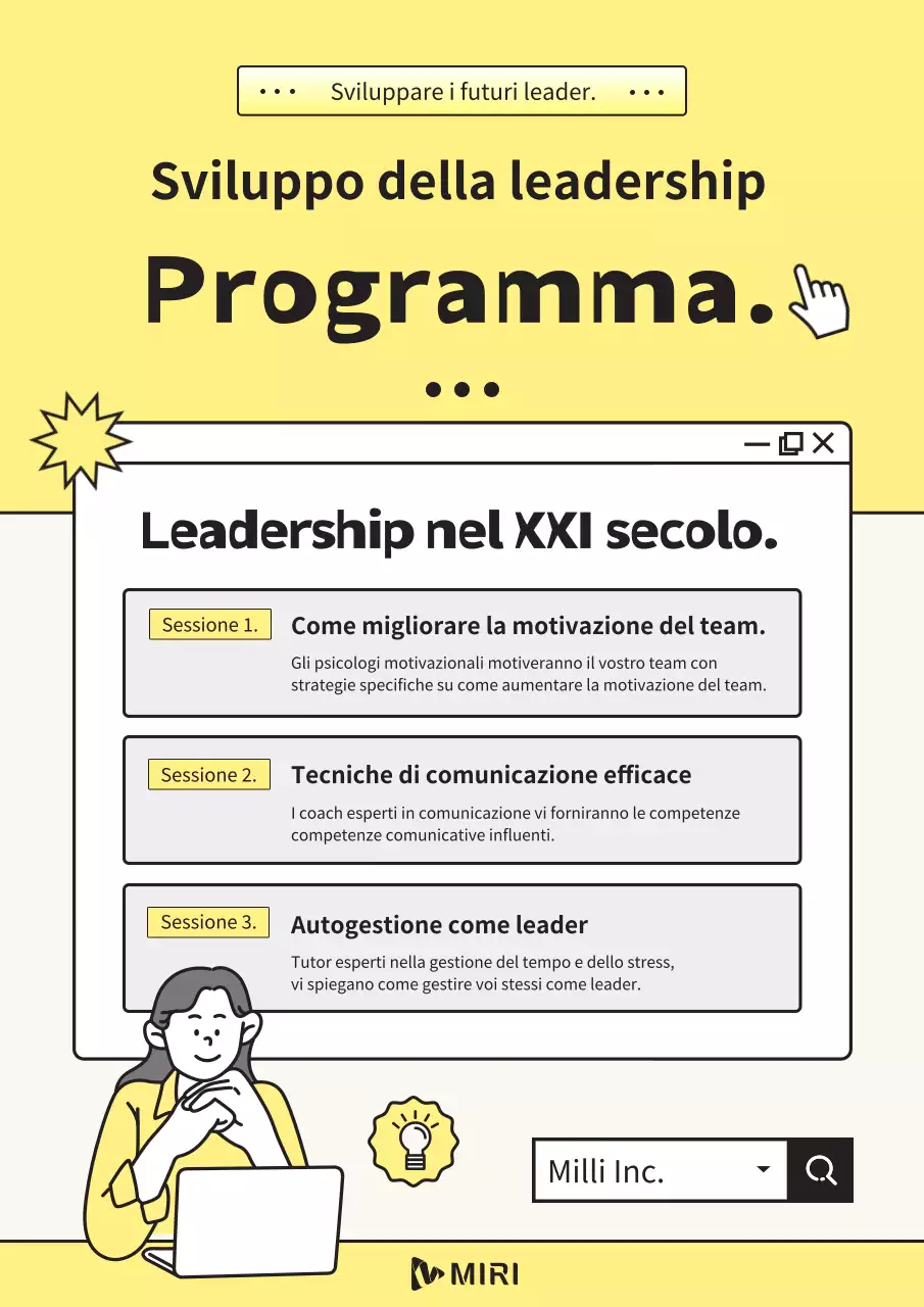 PR per un bel seminario sulla leadership in giallo e bianco.
