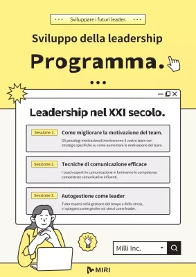 PR per un bel seminario sulla leadership in giallo e bianco.