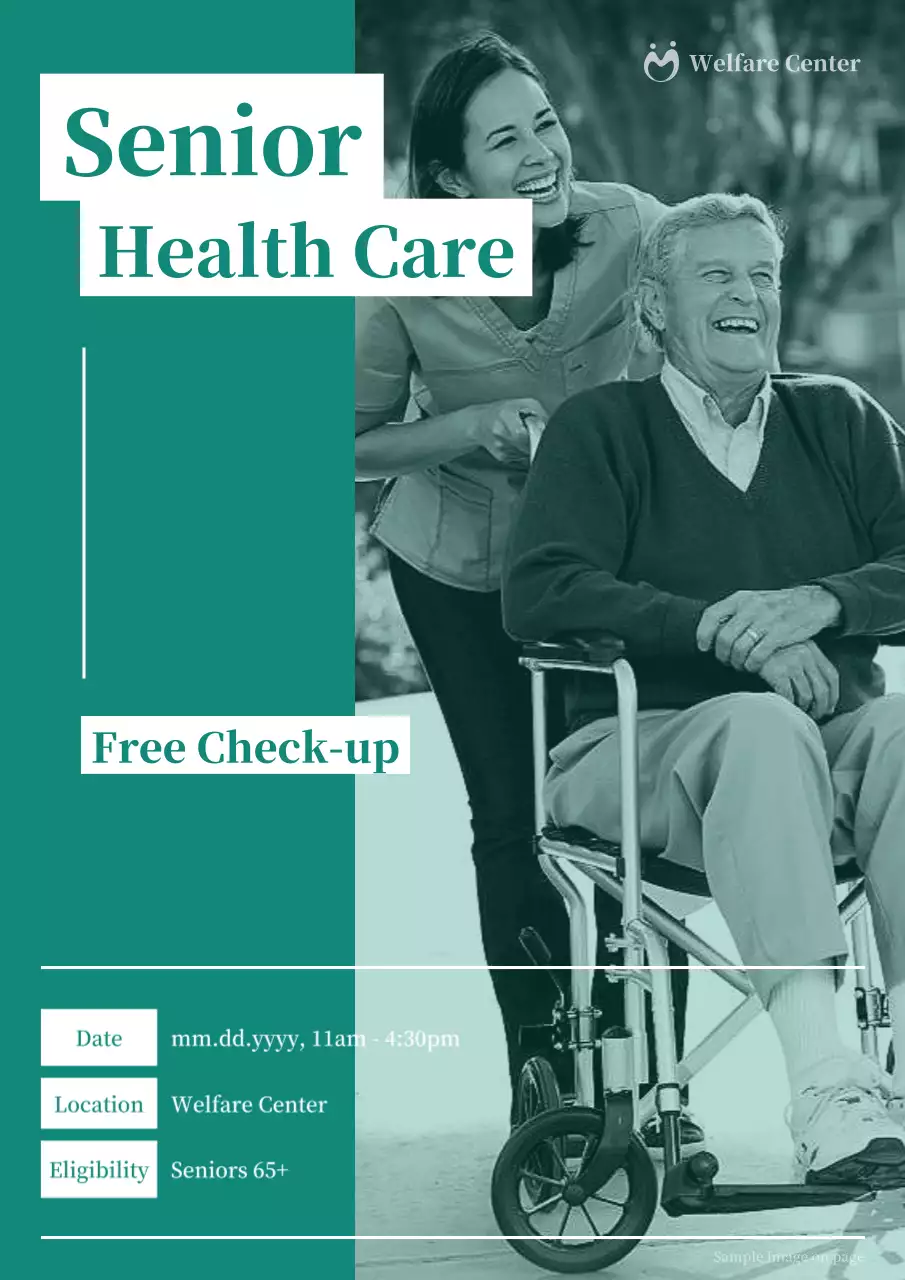 Teal Professional Senior Health Promotion Poster