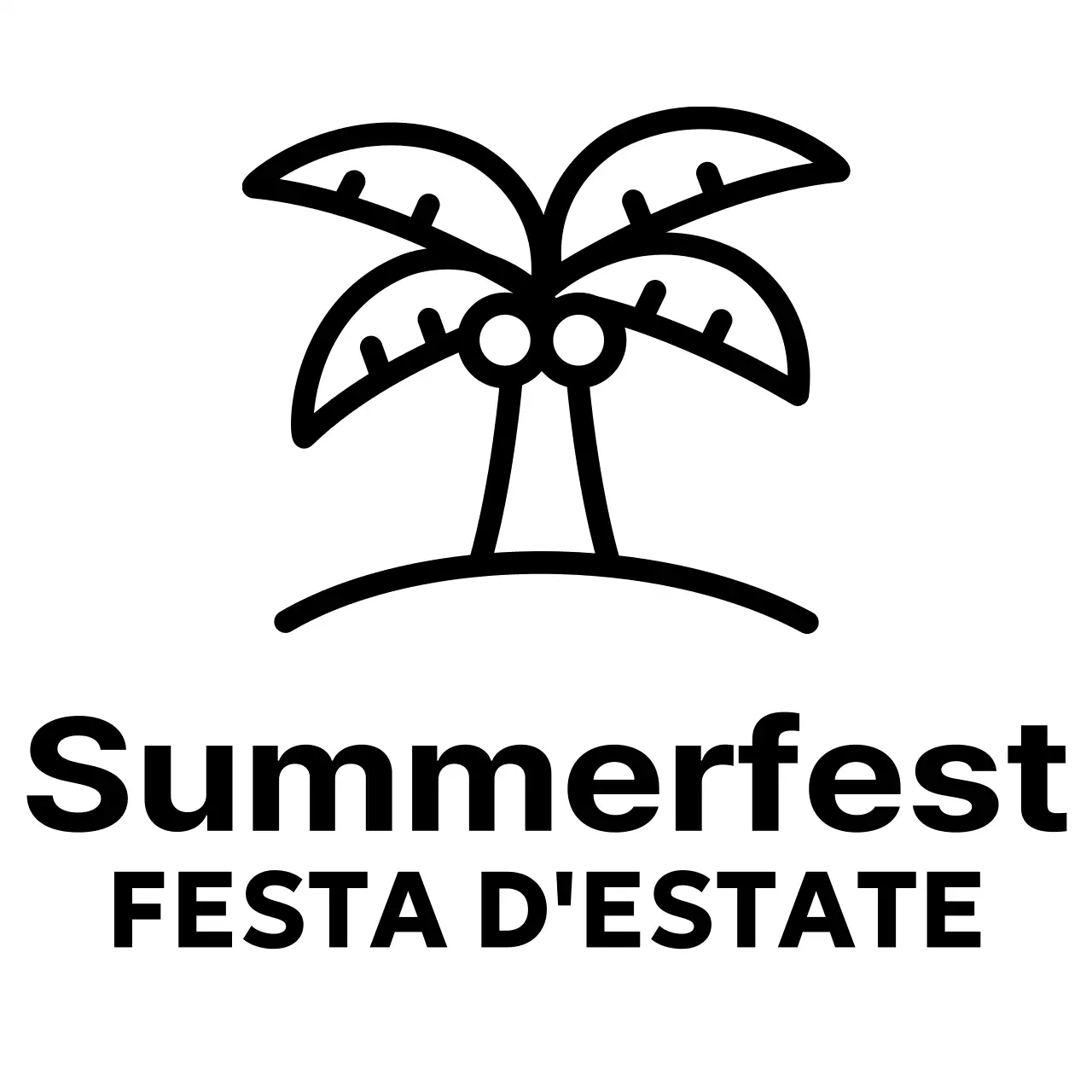 Semplice festa estiva con illustrazioni di palme