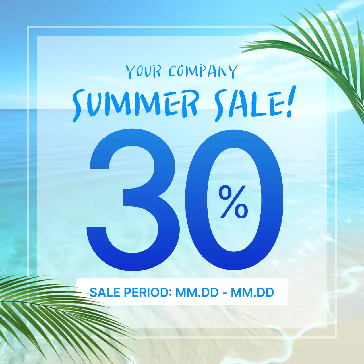 Blue Trendy Summer Promotion Social Media Post