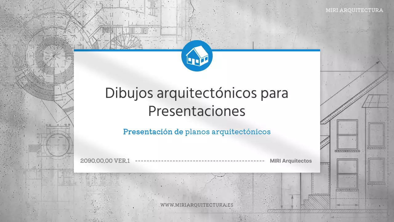 Informe de diseño arquitectónico sencillo en azul y gris
