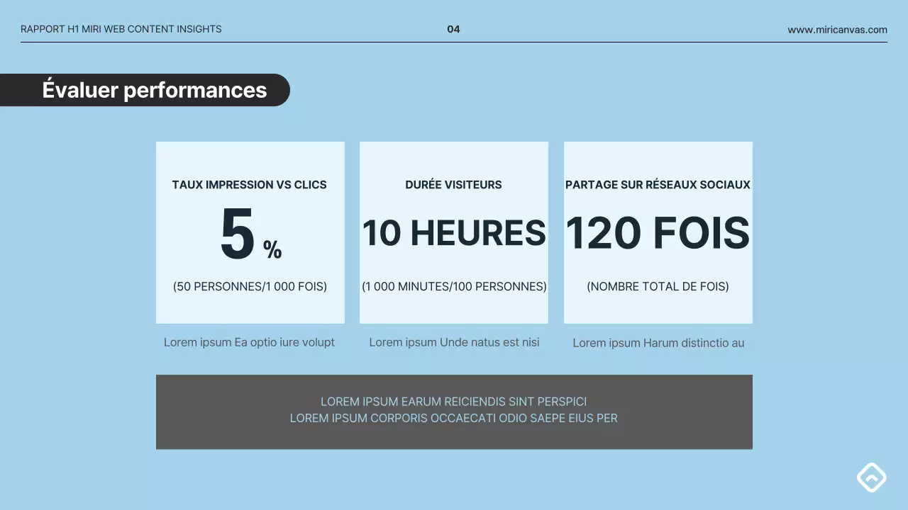 Un rapport d'analyse simple en gris et bleu clair