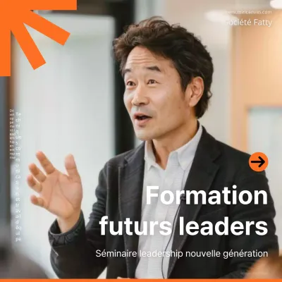 Promouvoir le recrutement pour un simple séminaire de développement du leadership en orange et blanc
