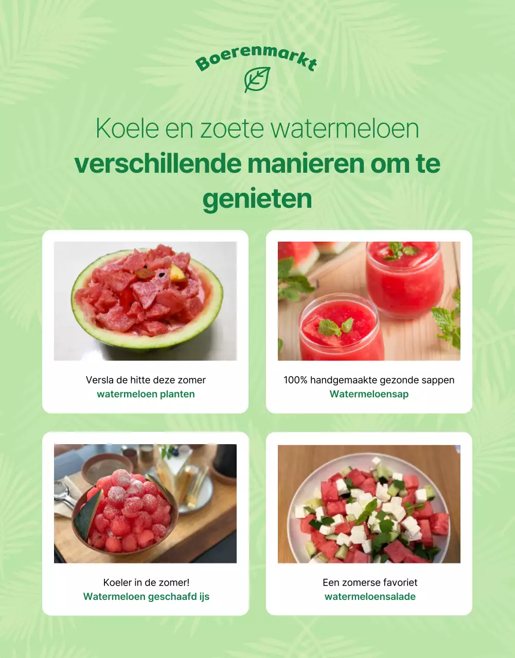 Promoot eenvoudig vers fruit in groene en chartreuse kleuren