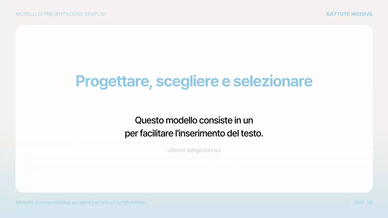 Proposta di presentazione semplice in azzurro e bianco