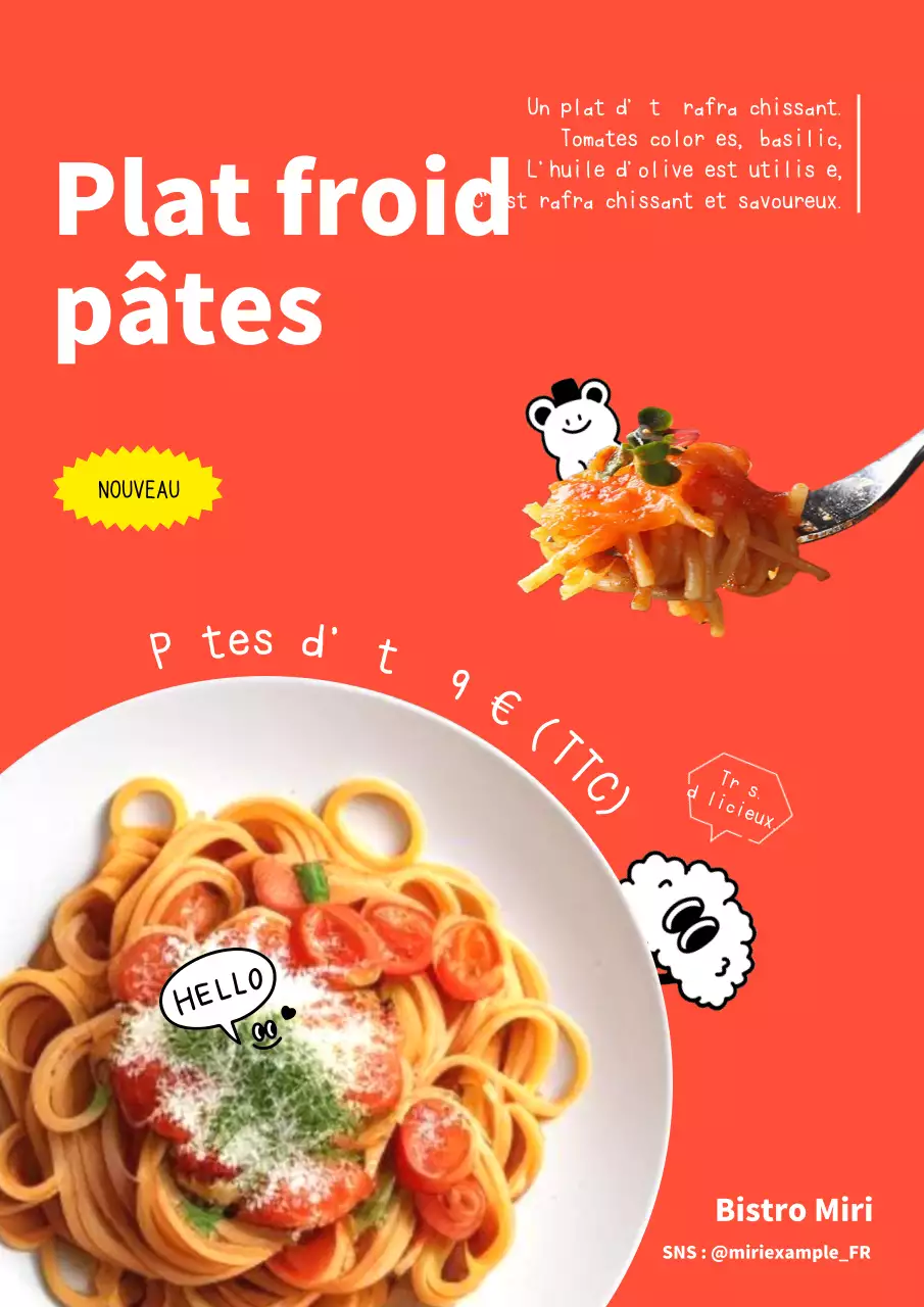 Faites la promotion du menu saisonnier estival de votre restaurant en orange