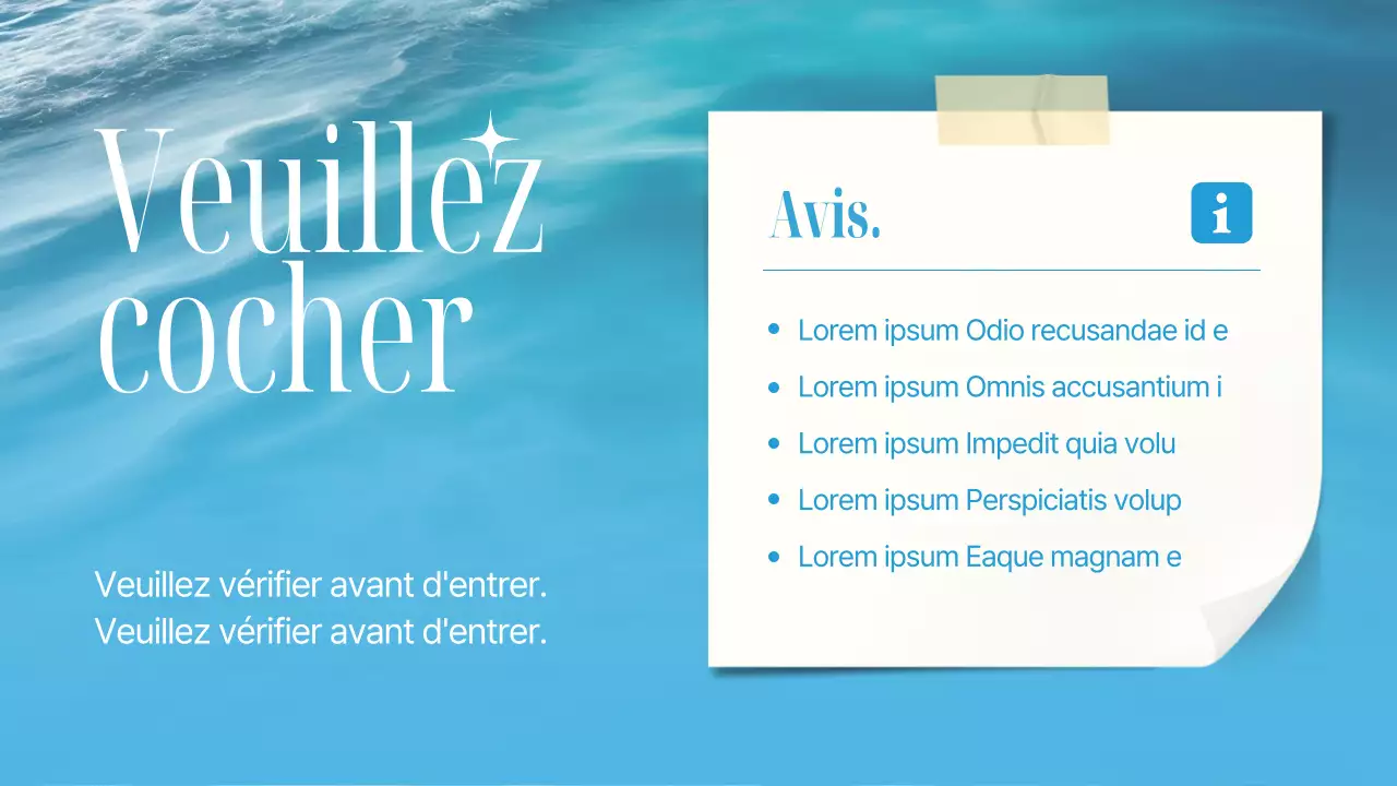 Annonce pour un magasin de surf branché en bleu clair