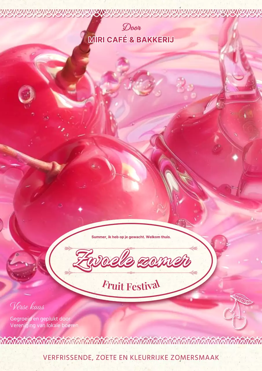 Promoot een retro zomerfruitfeest in warm roze