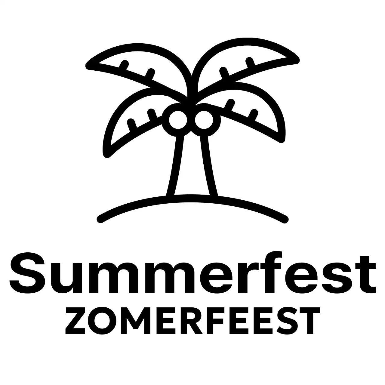 Eenvoudig zomerfestival met palmboomillustraties