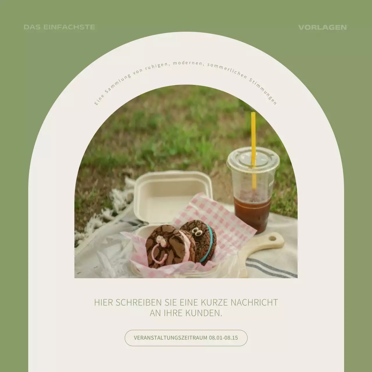 Eine einfache, vom Sommer inspirierte Verkaufsanzeige in Chartreuse und Elfenbein