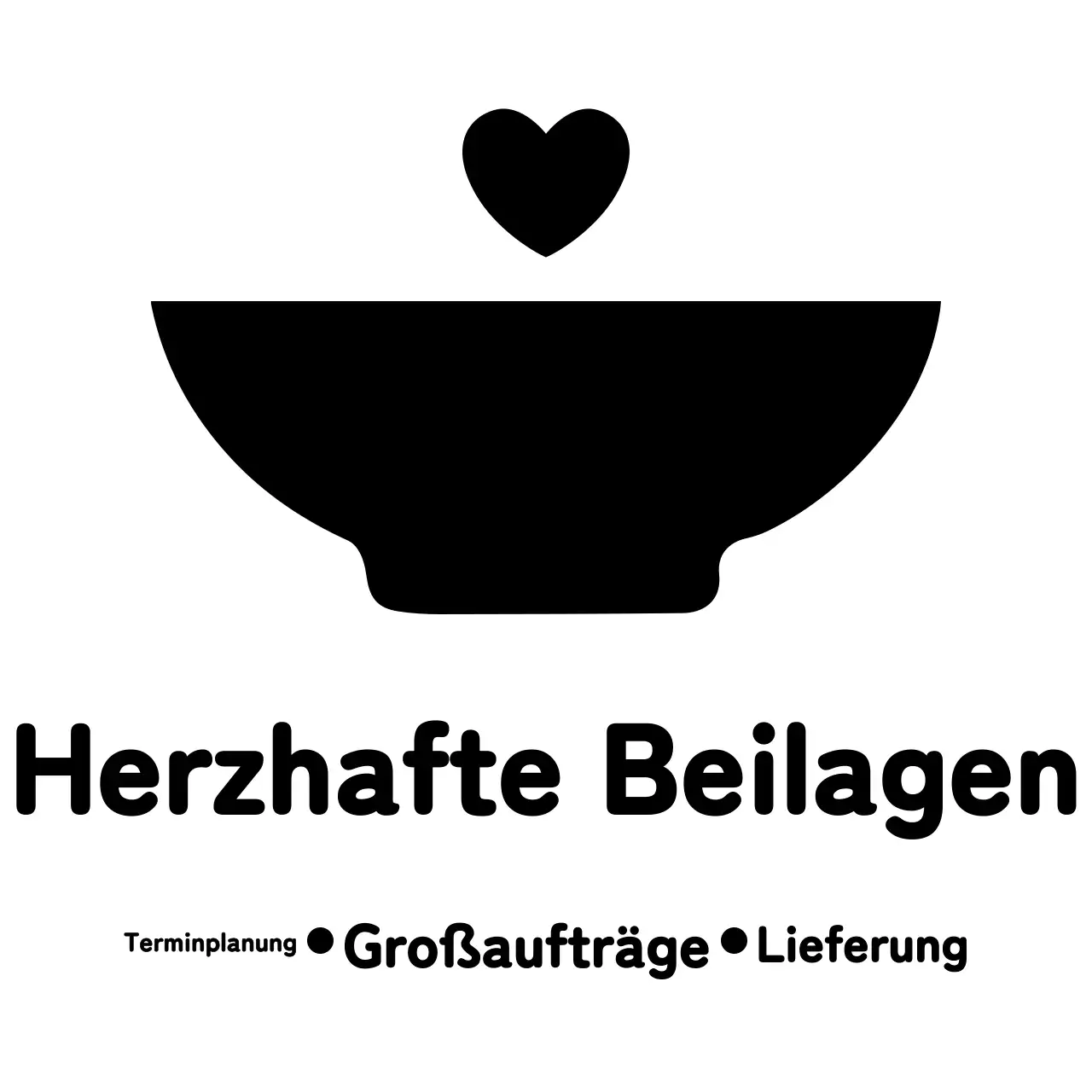 Einfaches Design mit Schüssel- und Herzsymbolen