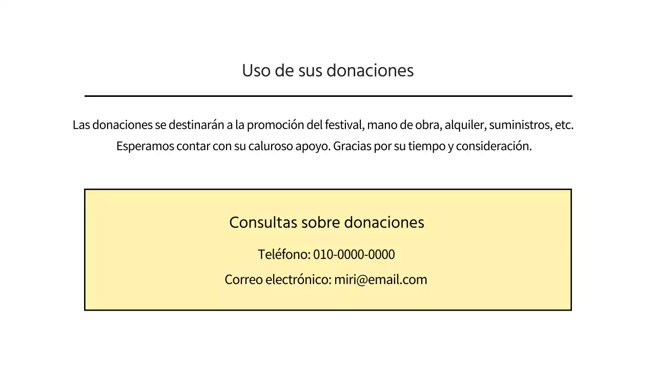 Propuesta de patrocinio de una fiesta local en amarillo
