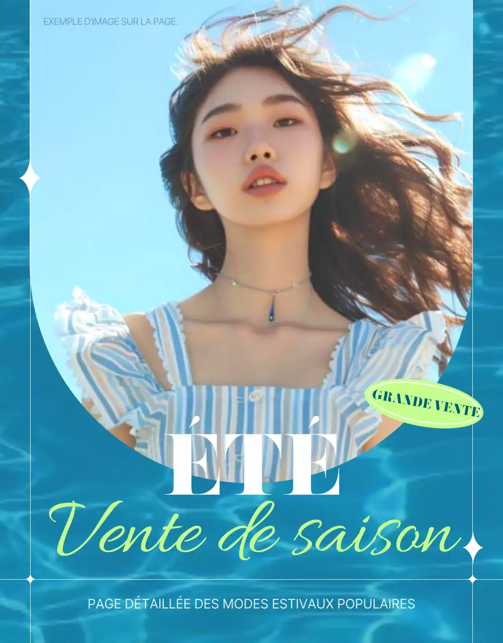 Promouvoir une mode estivale minimaliste en bleu et bleu clair